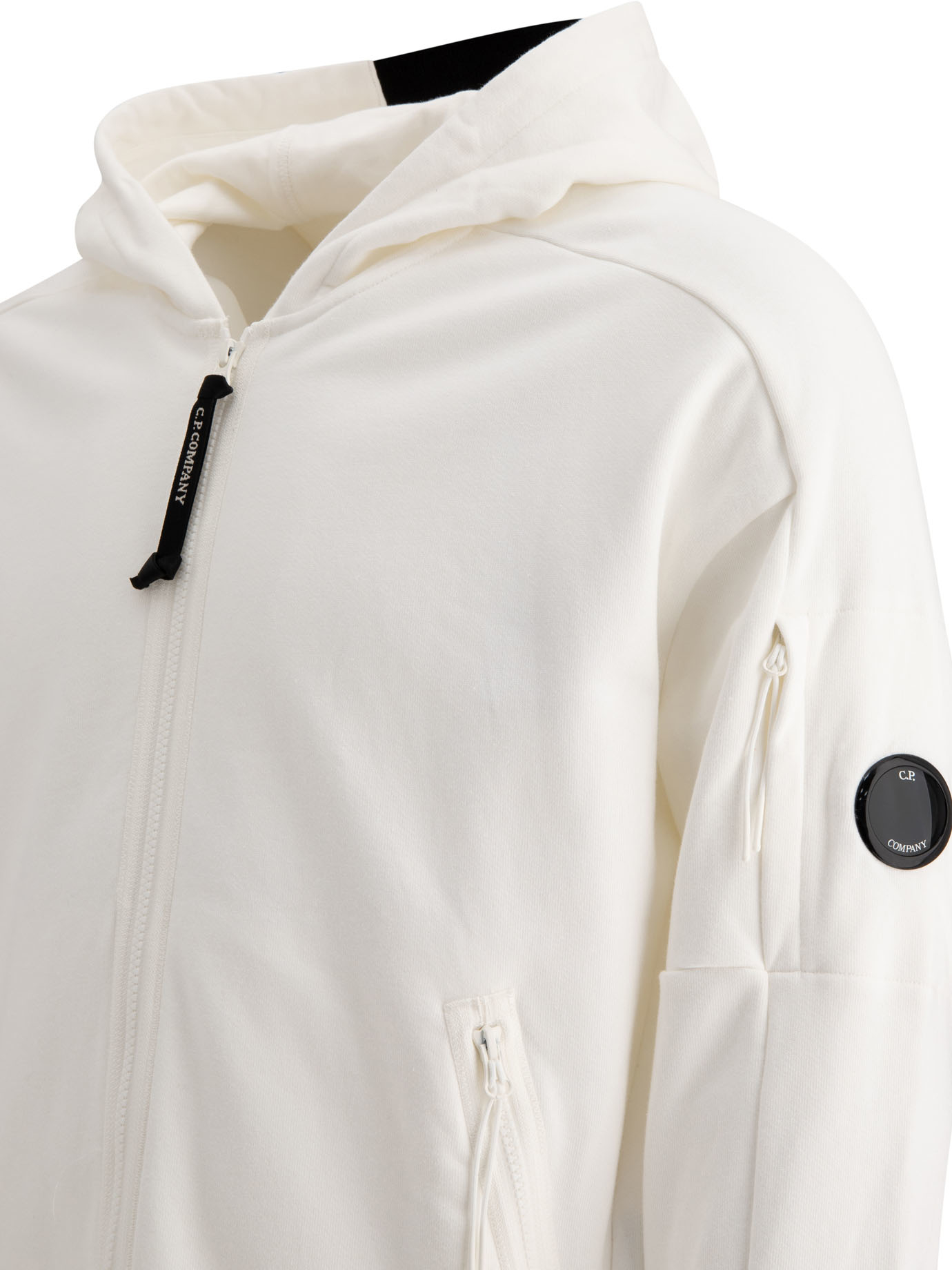 C.P. COMPANY White Lens zippered hoodie